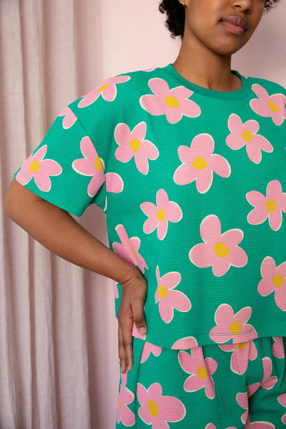 Pyjama gaufré coton BIO WAJ x Hindbag | Big Flowers