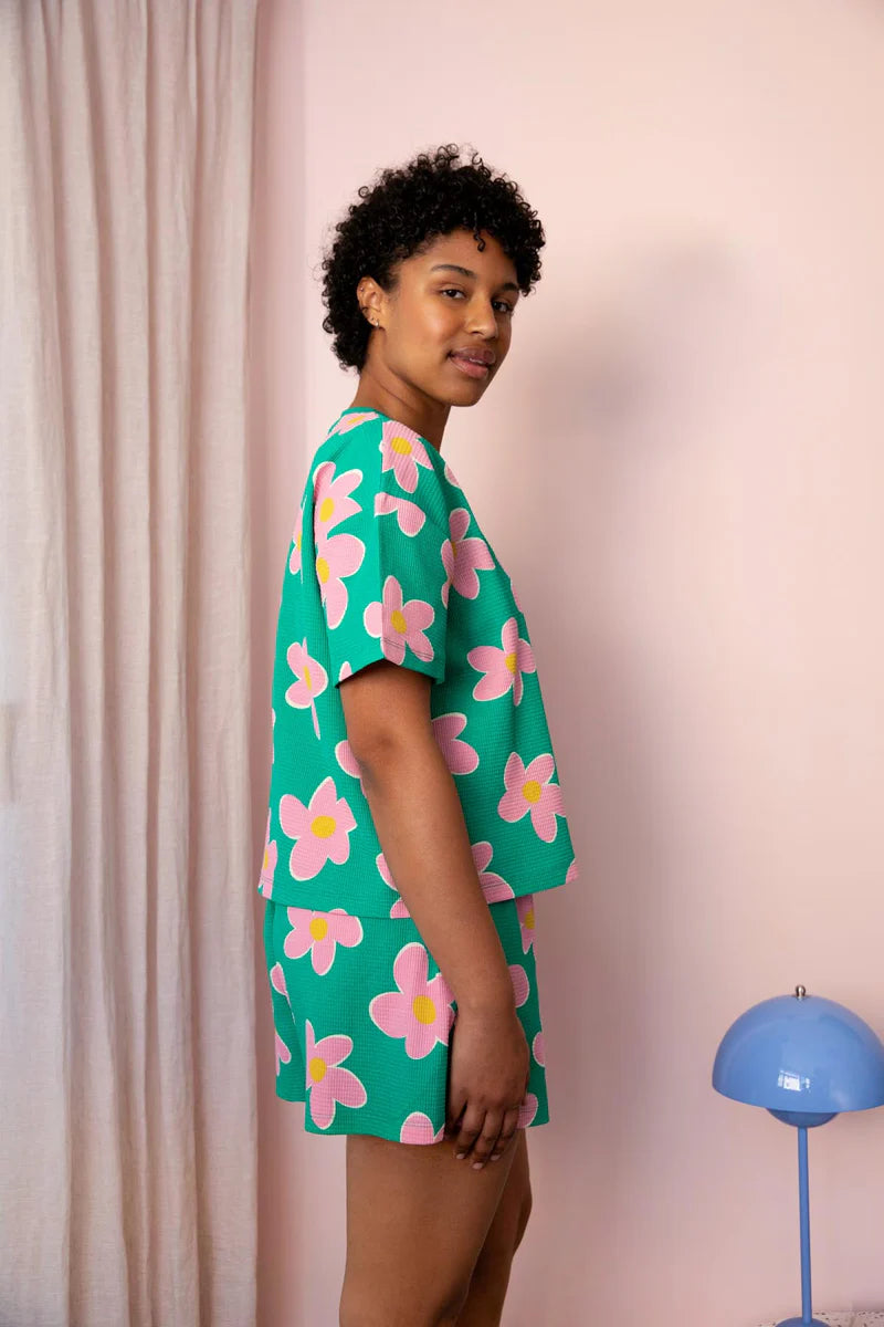 Pyjama gaufré coton BIO WAJ x Hindbag | Big Flowers