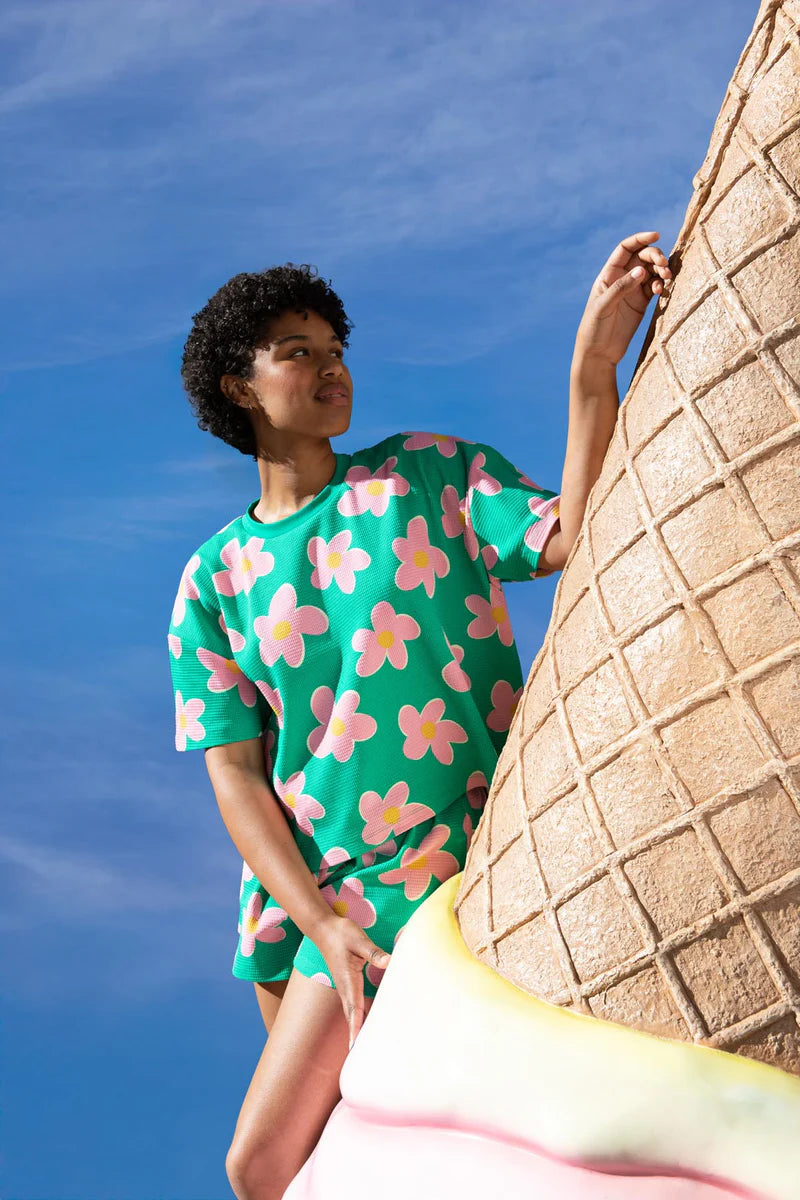 Pyjama gaufré coton BIO WAJ x Hindbag | Big Flowers