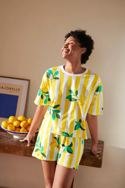 Pyjama coton BIO | Citrons rayures