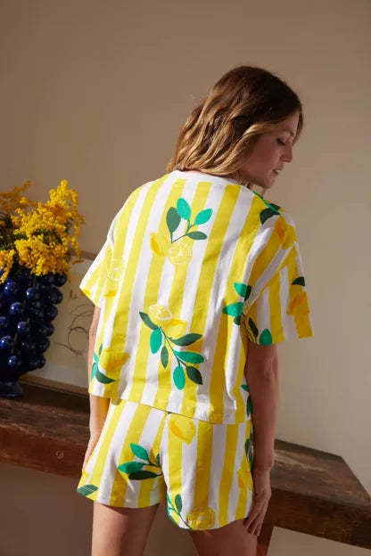 Pyjama coton BIO | Citrons rayures