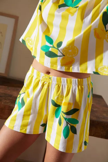 Pyjama coton BIO | Citrons rayures