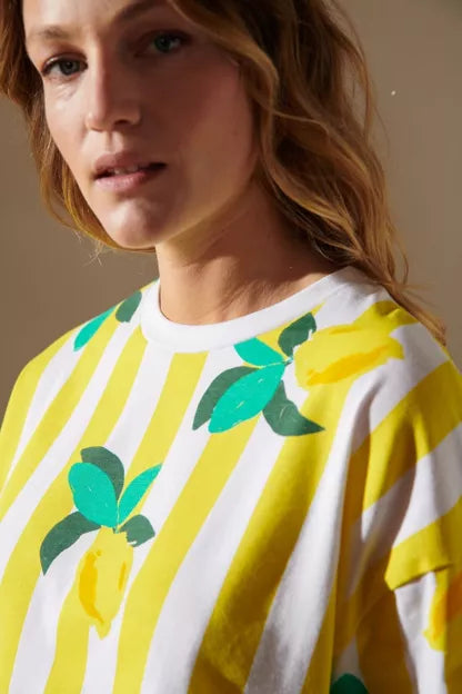 Pyjama coton BIO | Citrons rayures
