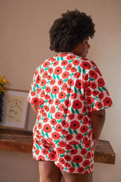 Pyjama coton BIO | Coquelicot rose