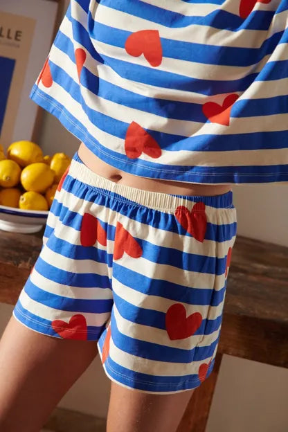 Pyjama coton BIO | Marinière Coeurs