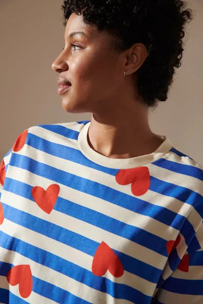Pyjama coton BIO | Marinière Coeurs
