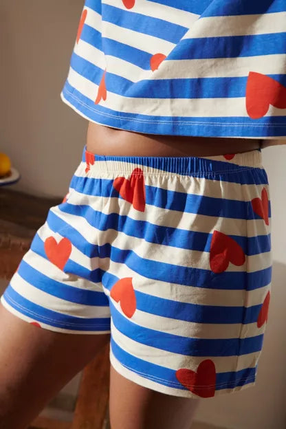 Pyjama coton BIO | Marinière Coeurs