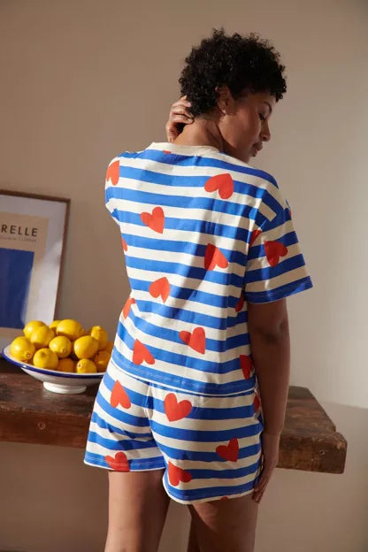 Pyjama coton BIO | Marinière Coeurs