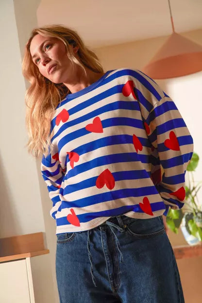 Sweat coton bio | Marinière Coeurs
