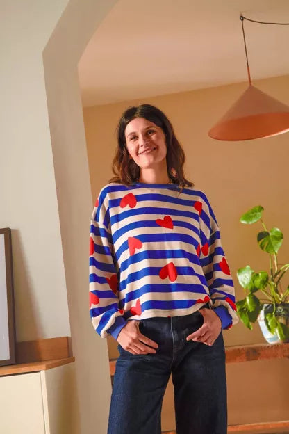 Sweat coton bio | Marinière Coeurs
