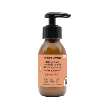 Crème solaire liquide | SPF50 Pêche-Abricot