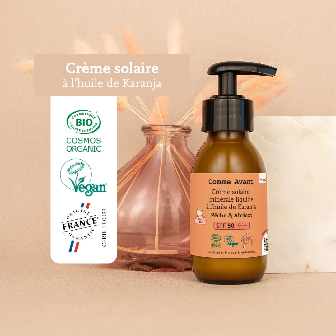 Crème solaire liquide | SPF50 Pêche-Abricot