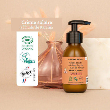 Crème solaire liquide | SPF50 Pêche-Abricot