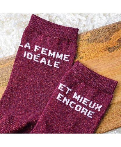 Chaussettes femme | Les Léa bordeaux - Nubia