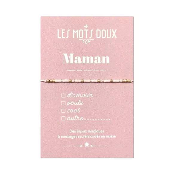 Bracelet Code Morse | Maman blanc ou rose - Nubia