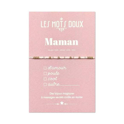 Bracelet Code Morse | Maman blanc ou rose - Nubia