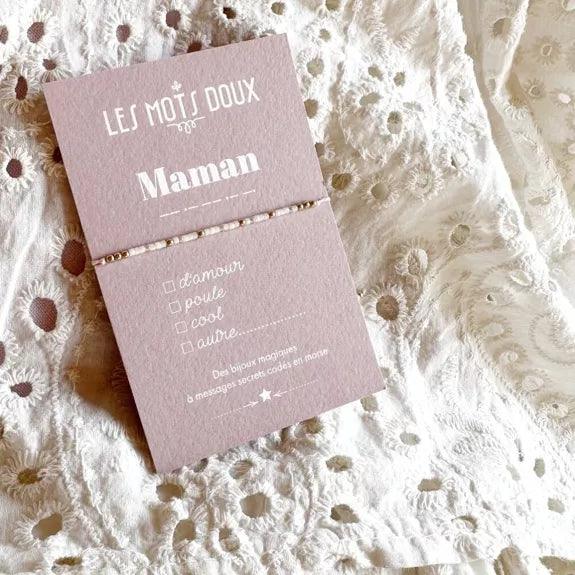 Bracelet Code Morse | Maman blanc ou rose - Nubia