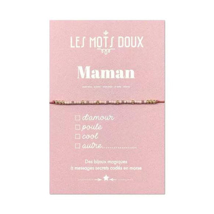 Bracelet Code Morse | Maman blanc ou rose - Nubia