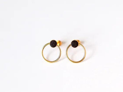 Boucles d'oreilles | Puces Nono noir - Nubia