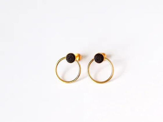 Boucles d'oreilles | Puces Nono noir - Nubia