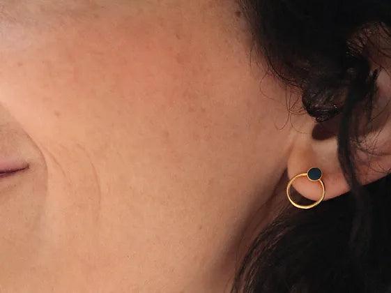 Boucles d'oreilles | Puces Nono noir - Nubia