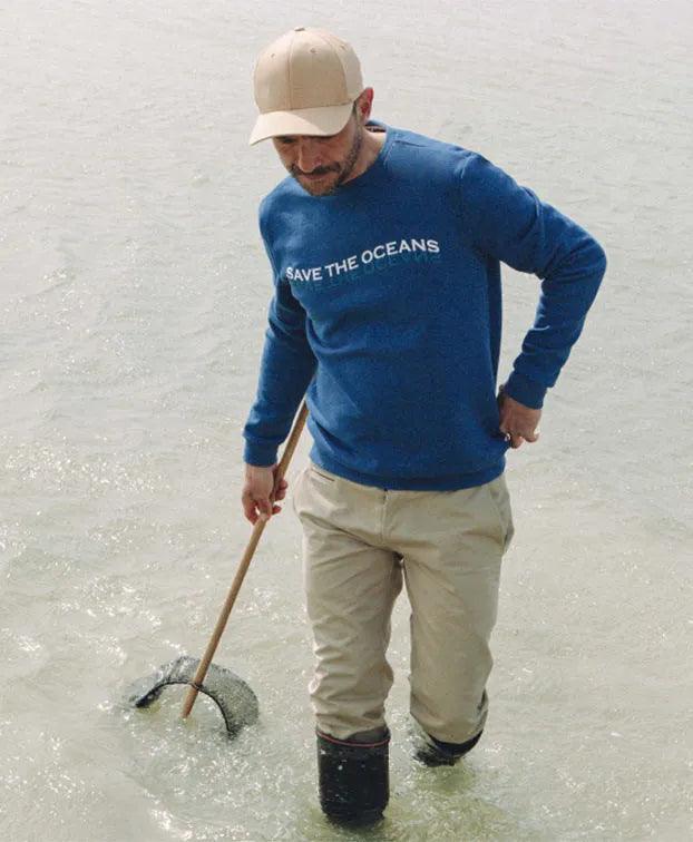 Sweat Sacha | Bleu recyclé "Save The Oceans" - Nubia