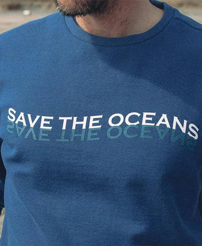 Sweat Sacha | Bleu recyclé "Save The Oceans" - Nubia