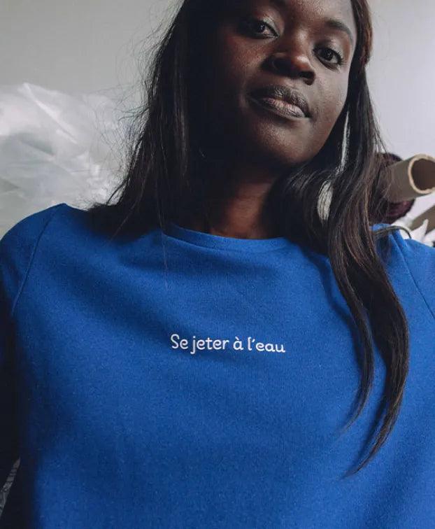 Sweat Stella | Bleu recyclé "Se jeter à l'eau" - Nubia