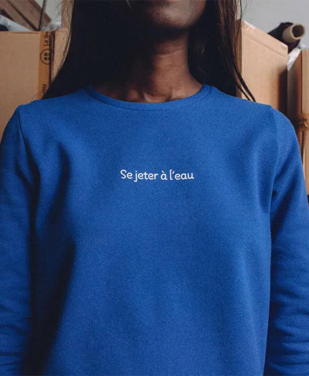 Sweat Stella | Bleu recyclé "Se jeter à l'eau" - Nubia