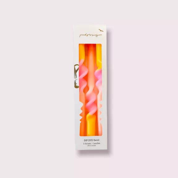 3 Bougies Dip Dye Swirl | Valentin Promise - Nubia