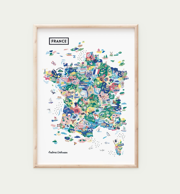 Affiche | Carte de France
