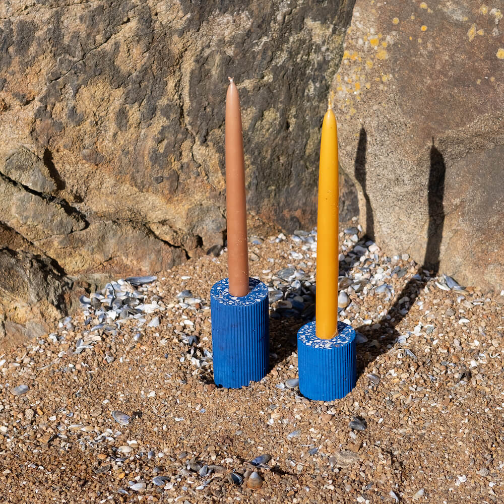 Bougeoirs | Huitres pigment bleu