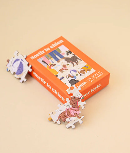 Mini Puzzle 100 pièces | Sortir le chien