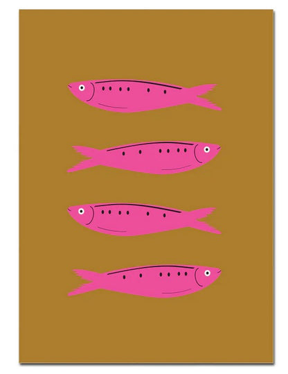 Affiche A4 | Sardines Rose Fluo