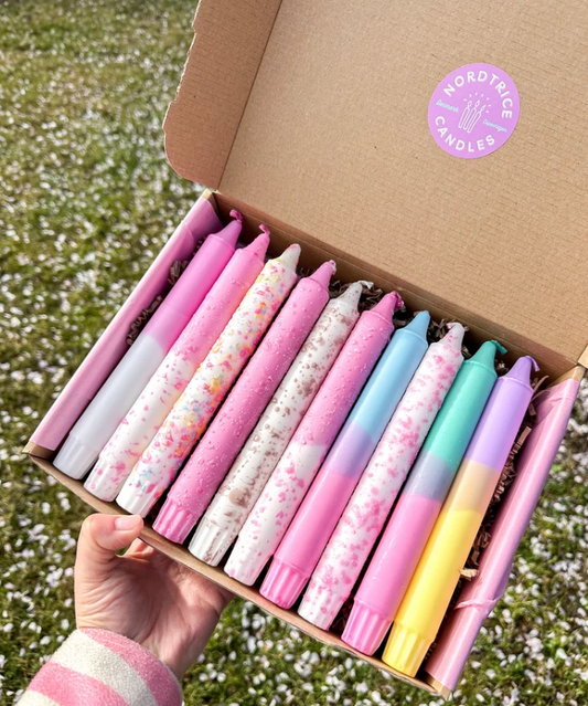 Assortiment de 10 bougies multicolores