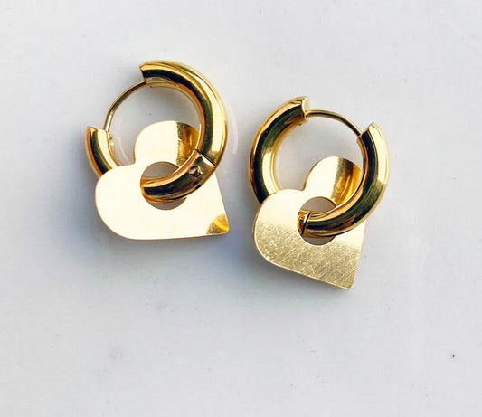 Earrings | Rainbow hoop earrings 