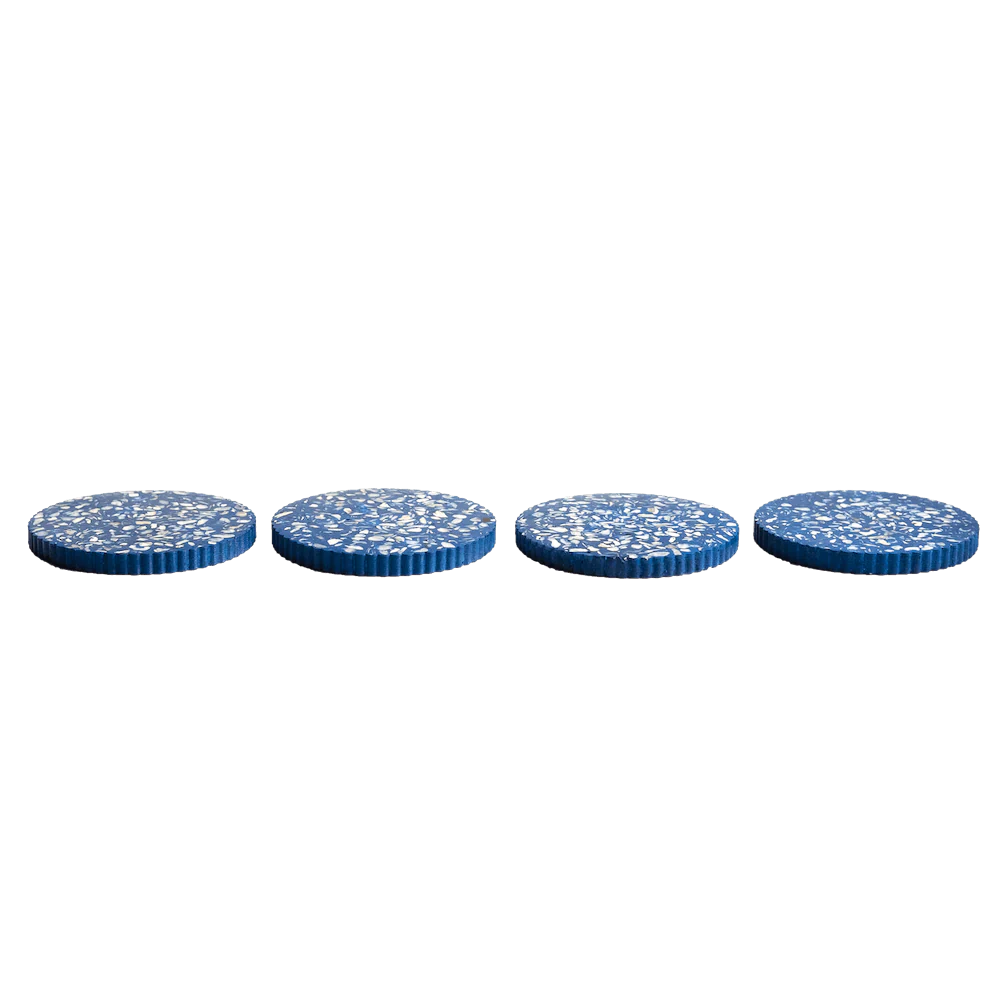 Set de 4 sous-verres ondulés | Coquillages au choix