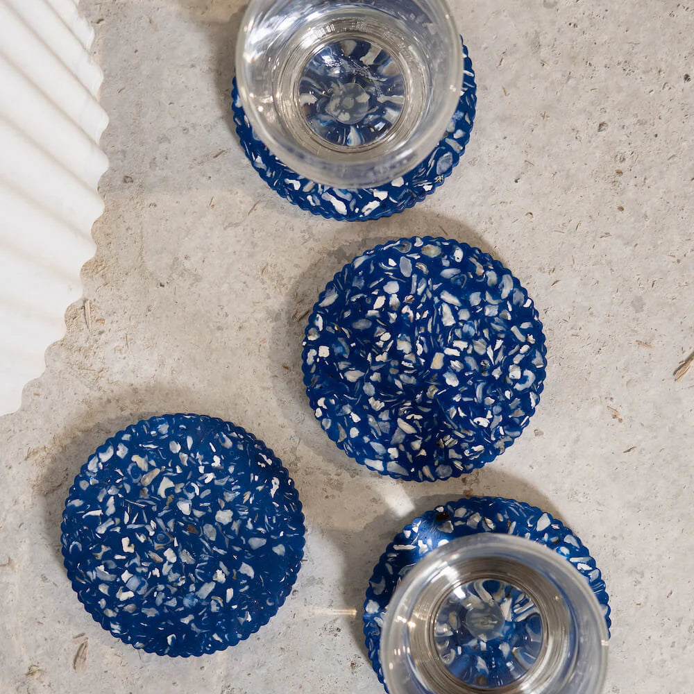 Set de 4 sous-verres ondulés | Coquillages au choix