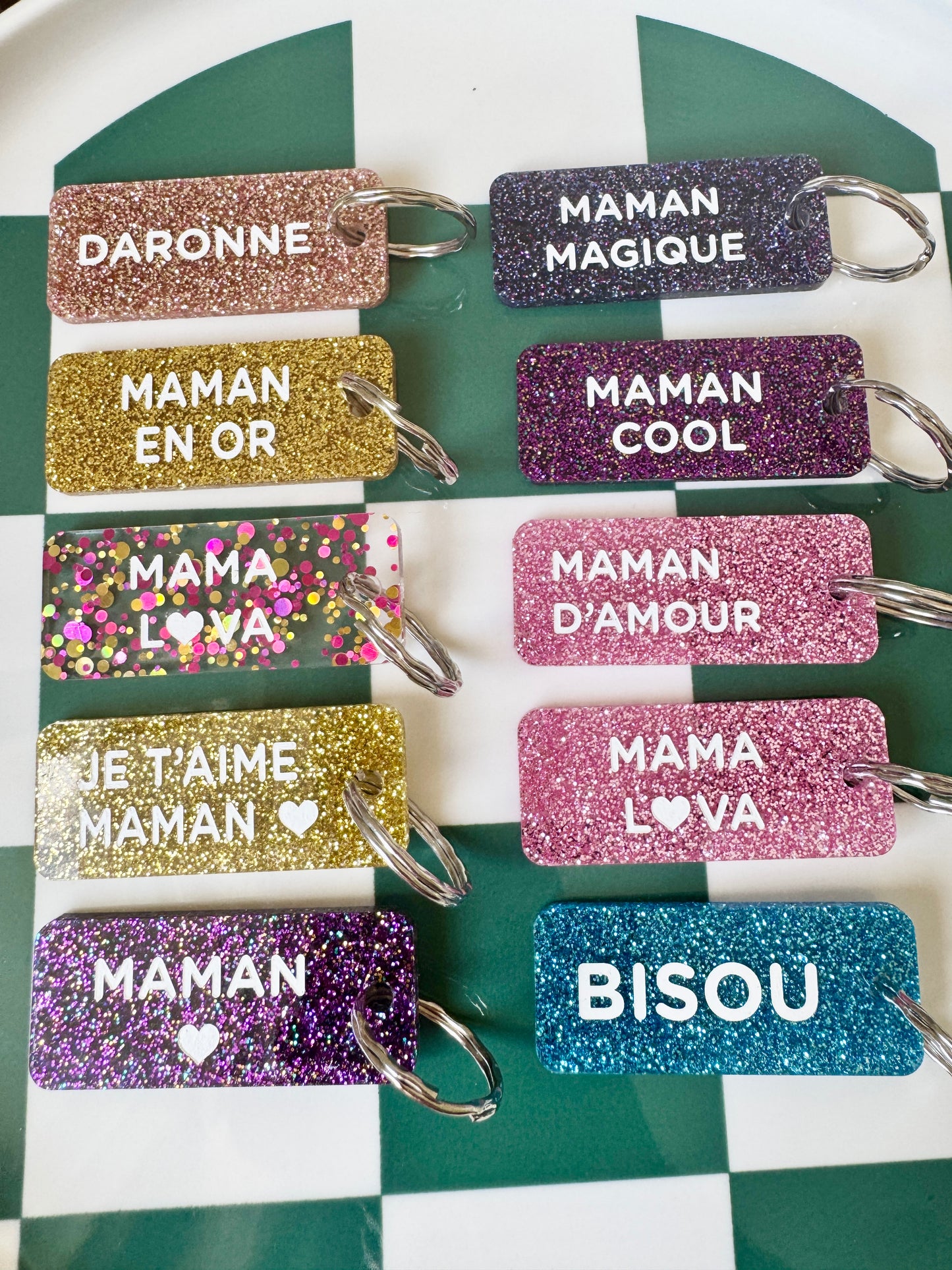 Porte-clés Paillettes Maman | Plusieurs Modèles
